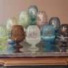 10-Piece Vintage Egg Fairy Lamps - Opalescent Pressed Glass with Vines, Hearts & BerriesLamps