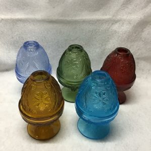 Vintage Egg-Shaped Floral Fairy Lamps Set - Embossed Flower Pedestal, Rainbow Colors