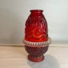 L.G. Wright Moon and Star Ruby Beehive Fairy Lamp