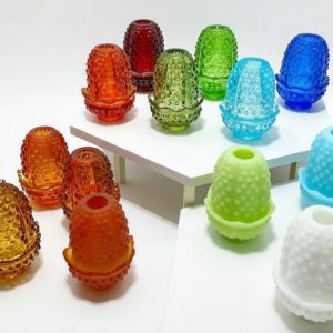 Rainbow Hobnail Fairy Lights Collection | Pressed Glass Cone Shades