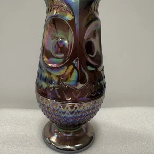 Iridescent Carnival Owl Fairy Lamp - Viking/Mosser Purple Base Rainbow Sheen