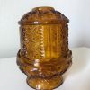 Amber Indiana Glass Fairy Lamp
