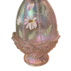 Vintage 90s Fenton Art Glass Pink Carnival Fairy Lamp